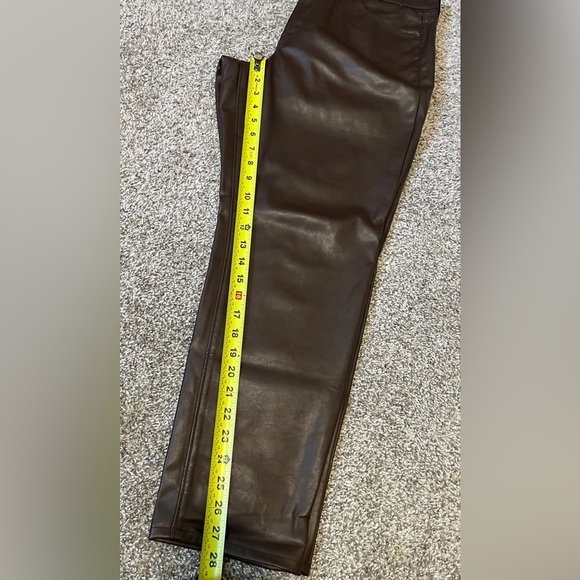 Old Navy | High-Waisted OG Straight Faux-Leather Ankle Pants | Chocolate Brown - Picture 10 of 10